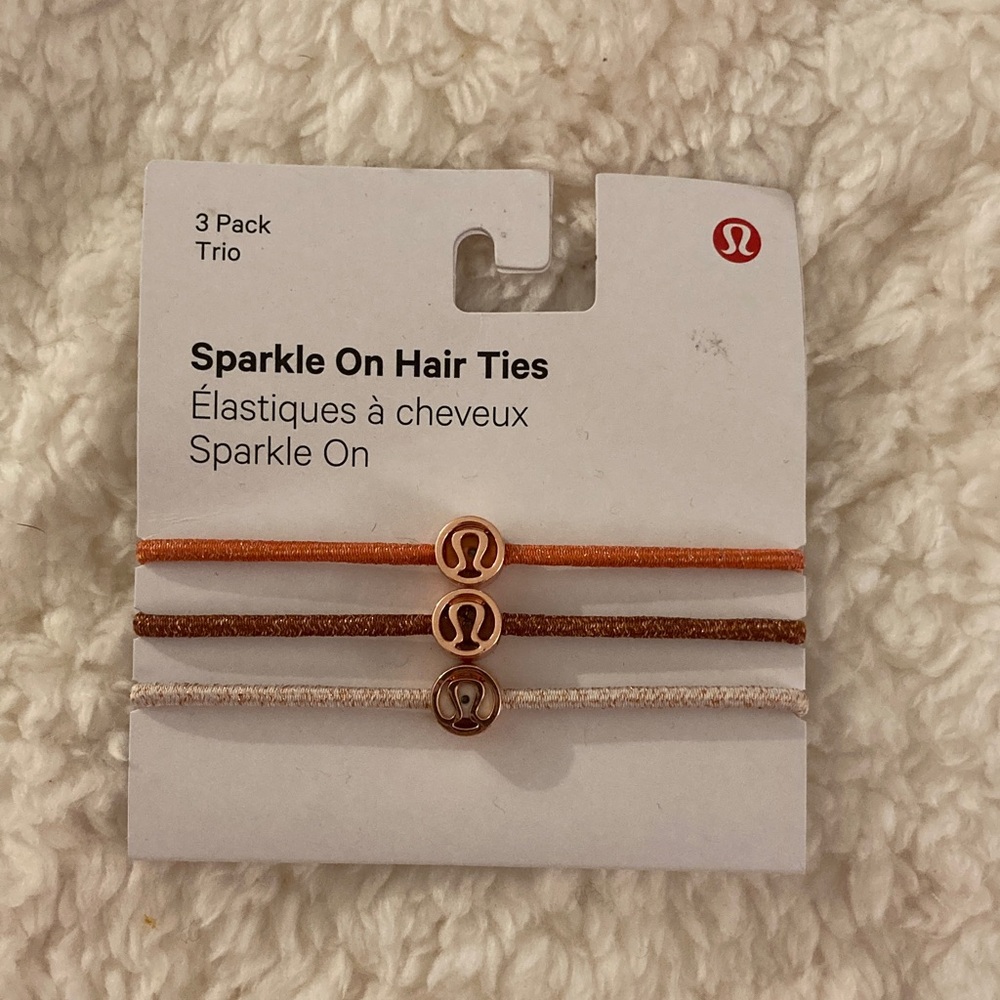 lululemon athletica Sparkle On Hair Ties - Orange, Brown, Cream